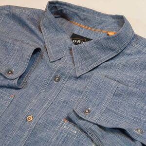 Orvis Fishing Shirt Mens 2XL Vented Long Sleeve Button Up Pocket Outdoor Utility